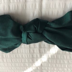 Satin Emerald Green Turban Knot Headband